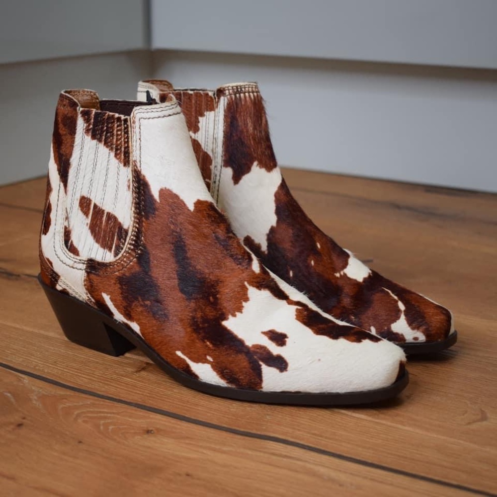 Zara Calf Hair Booties Size 7
